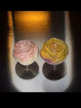 Set Of Two Large Rose Candles
